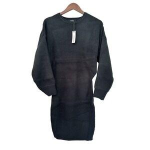 OLIVACEOUS Black Knit Dolman Mini Dress Ladies Small